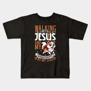 Jesus and dog - Norrbottenspets Kids T-Shirt